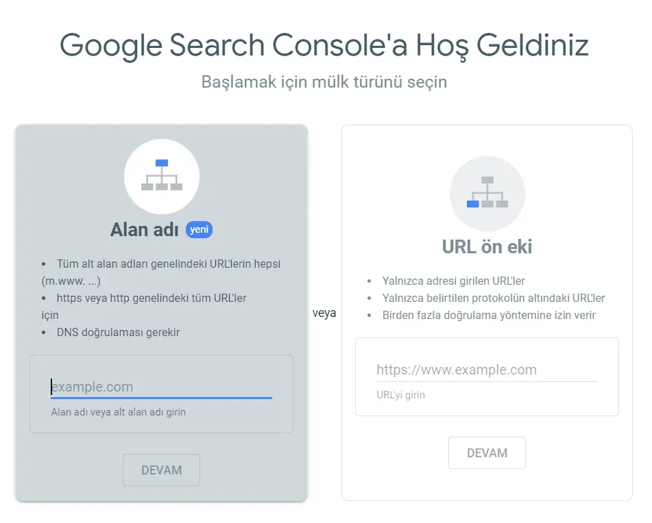 1. Adım: Web Siteniz Google Search Console'a Nasıl Eklenir?