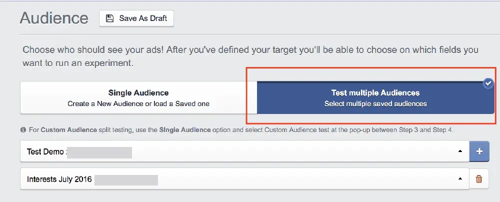 AdEspresso'da Facebook A / B Testini Ayarlama adım 3