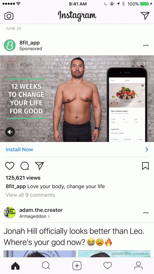 8fit Instagram Reklam Örnekleri 