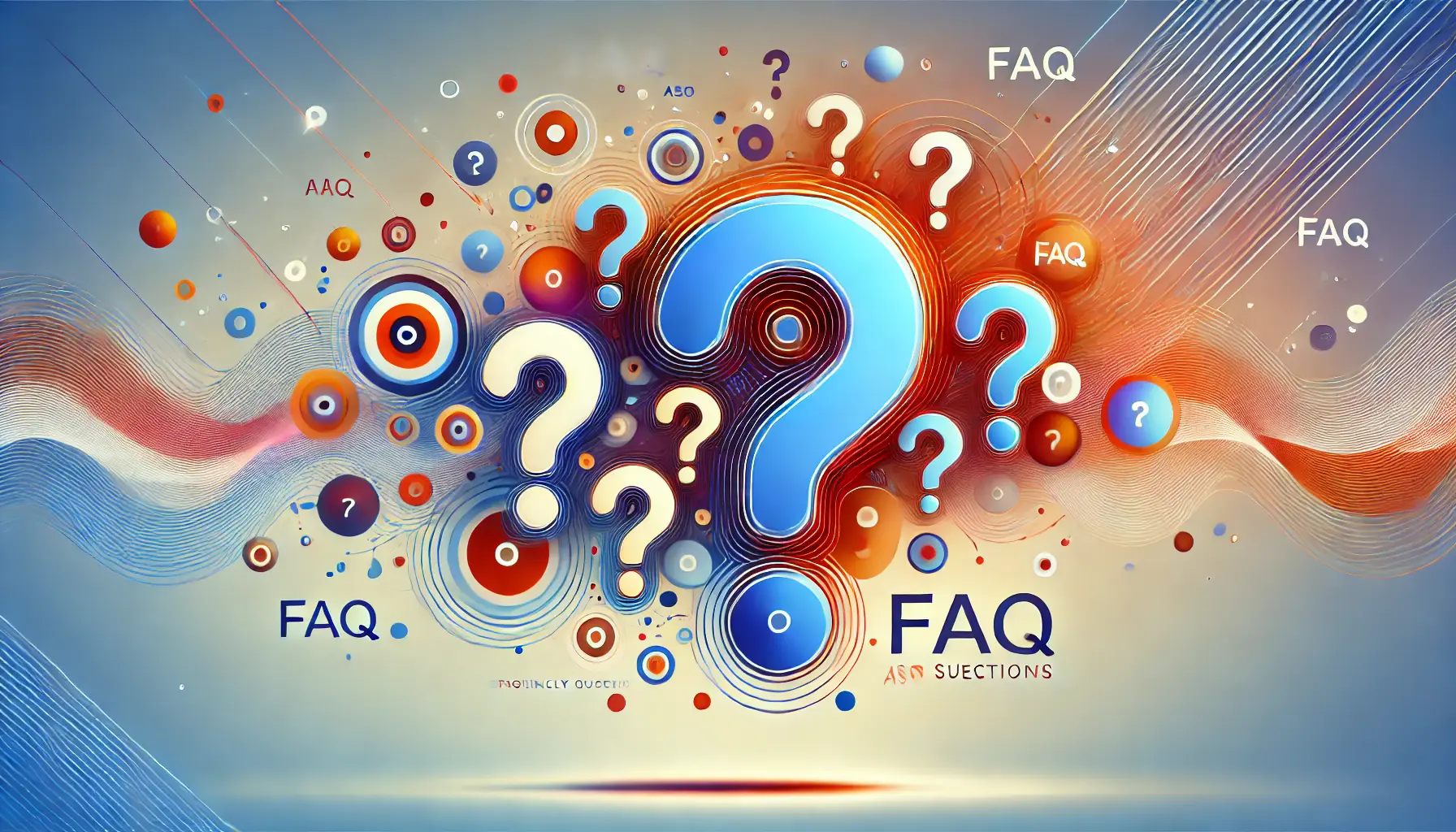 Abstract representation of a frequently asked questions section for ASO retention strategies, with circular and flowing lines symbolizing inquiry and answers.