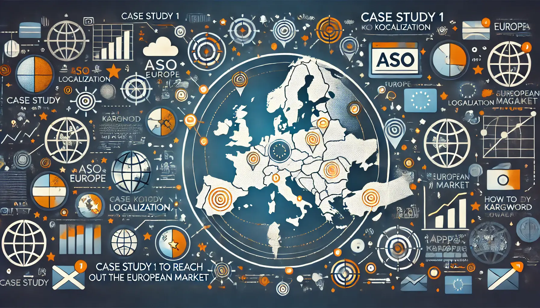 Map of Europe with arrows or pathways leading to different countries, symbolizing outreach and success in targeting the European market.