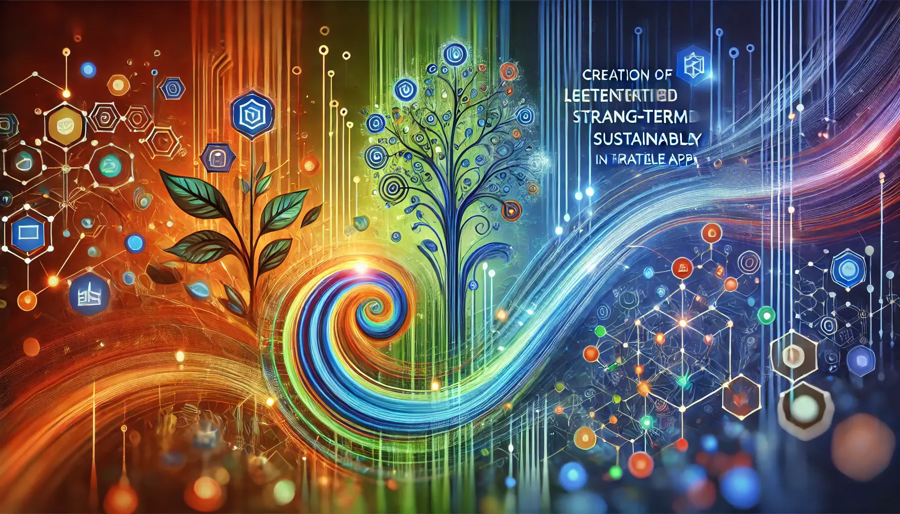 Abstract representation of a retention-oriented, long-term sustainable strategy with continuous loops and interconnected shapes symbolizing growth and longevity.