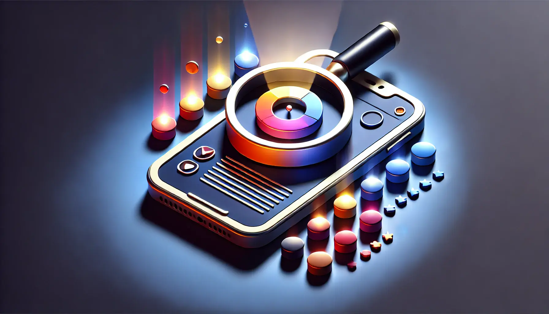 An image highlighting a unique feature or quality with a spotlight or magnifying glass, standing out from similar elements.