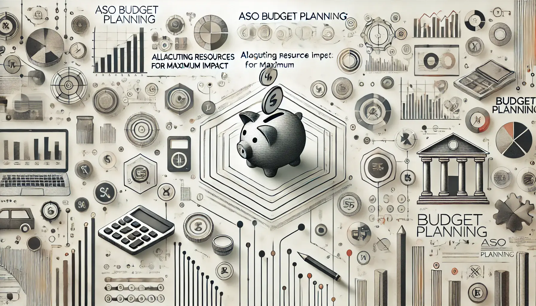 Abstract image symbolizing financial planning, resource allocation, and growth with charts, graphs, and icons on a strategic background.