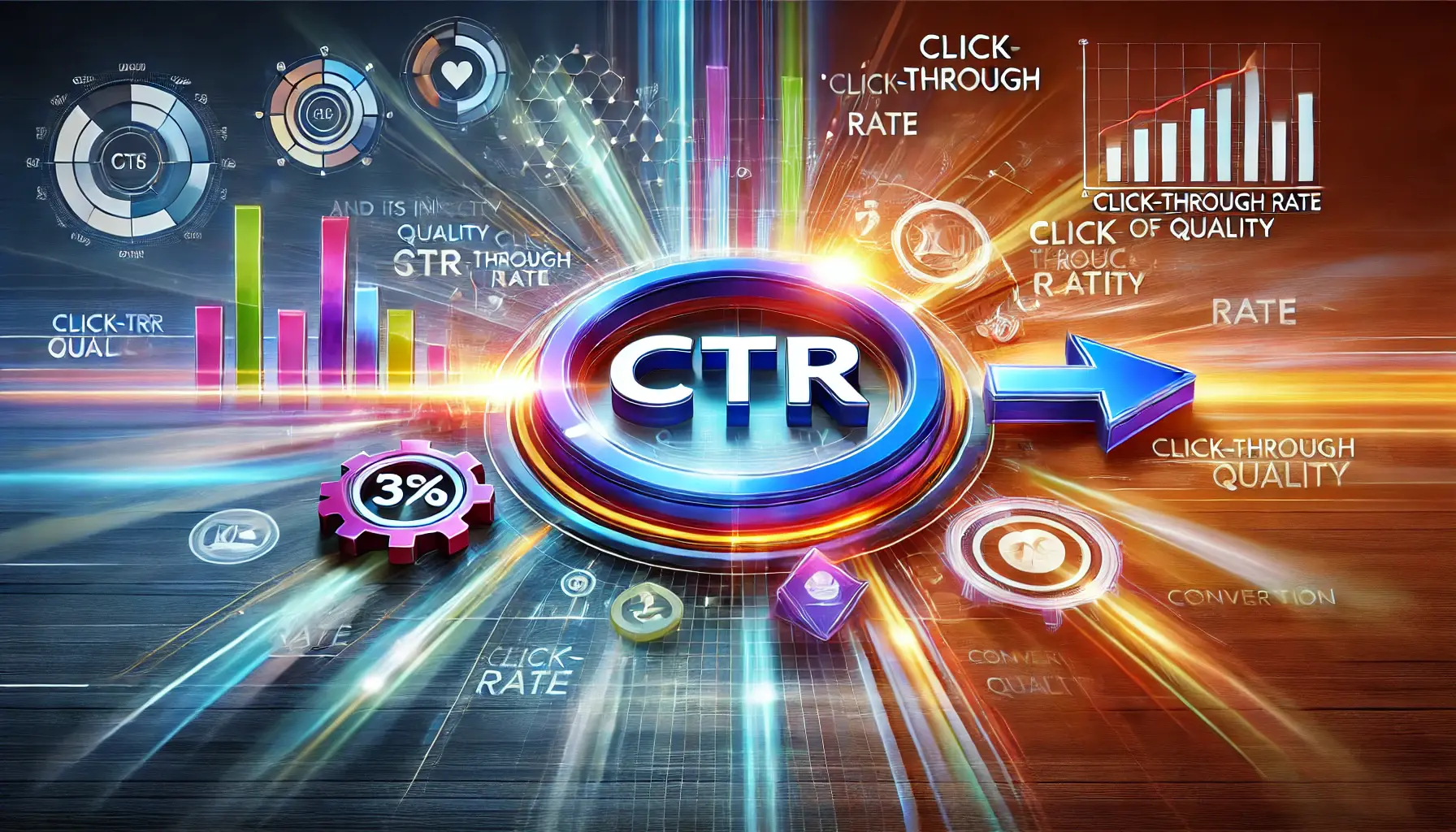 An illustration showing the relationship between Click-Through Rate (CTR) and conversion quality.