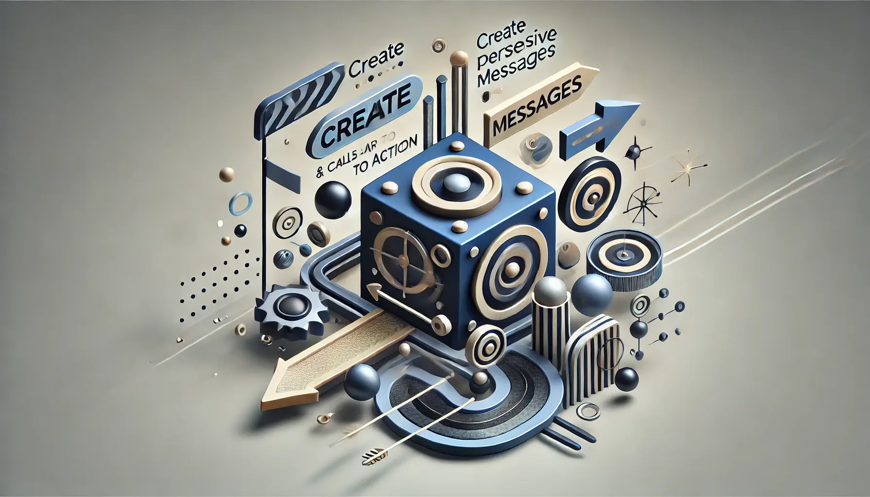 An image symbolizing persuasive messaging and clear calls to action, featuring abstract visuals of directional symbols and pathways representing clarity and engagement.