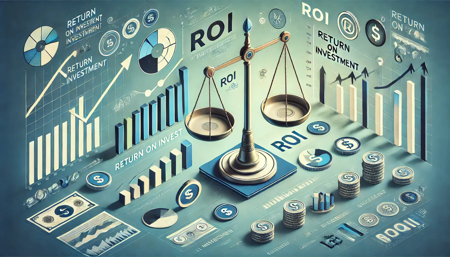 Illustration of evaluating ROI in digital marketing for long-term success.