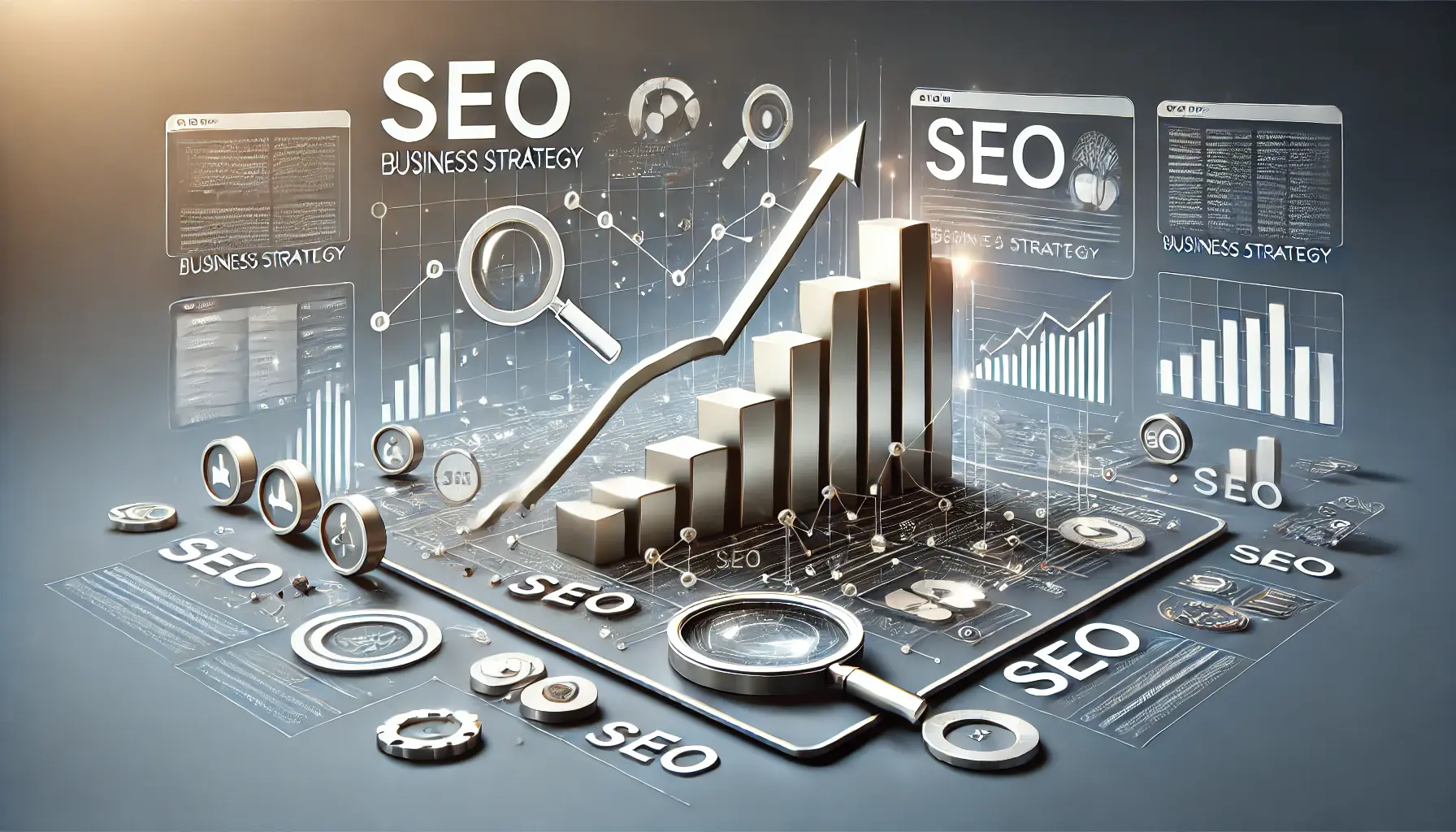 A modern illustration representing SEO growth and strategy with a focus on long-term digital success.