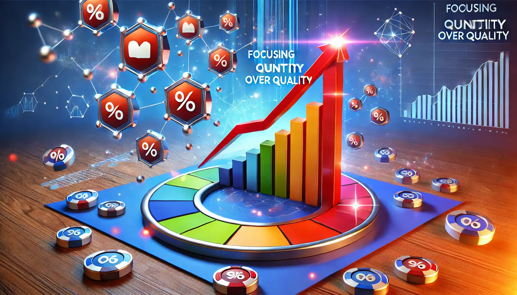 An illustration showing the drawbacks of focusing solely on quantity over quality in digital marketing.