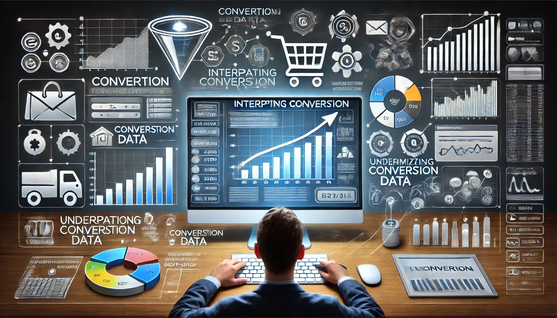 A visual representation of interpreting conversion data in digital marketing.