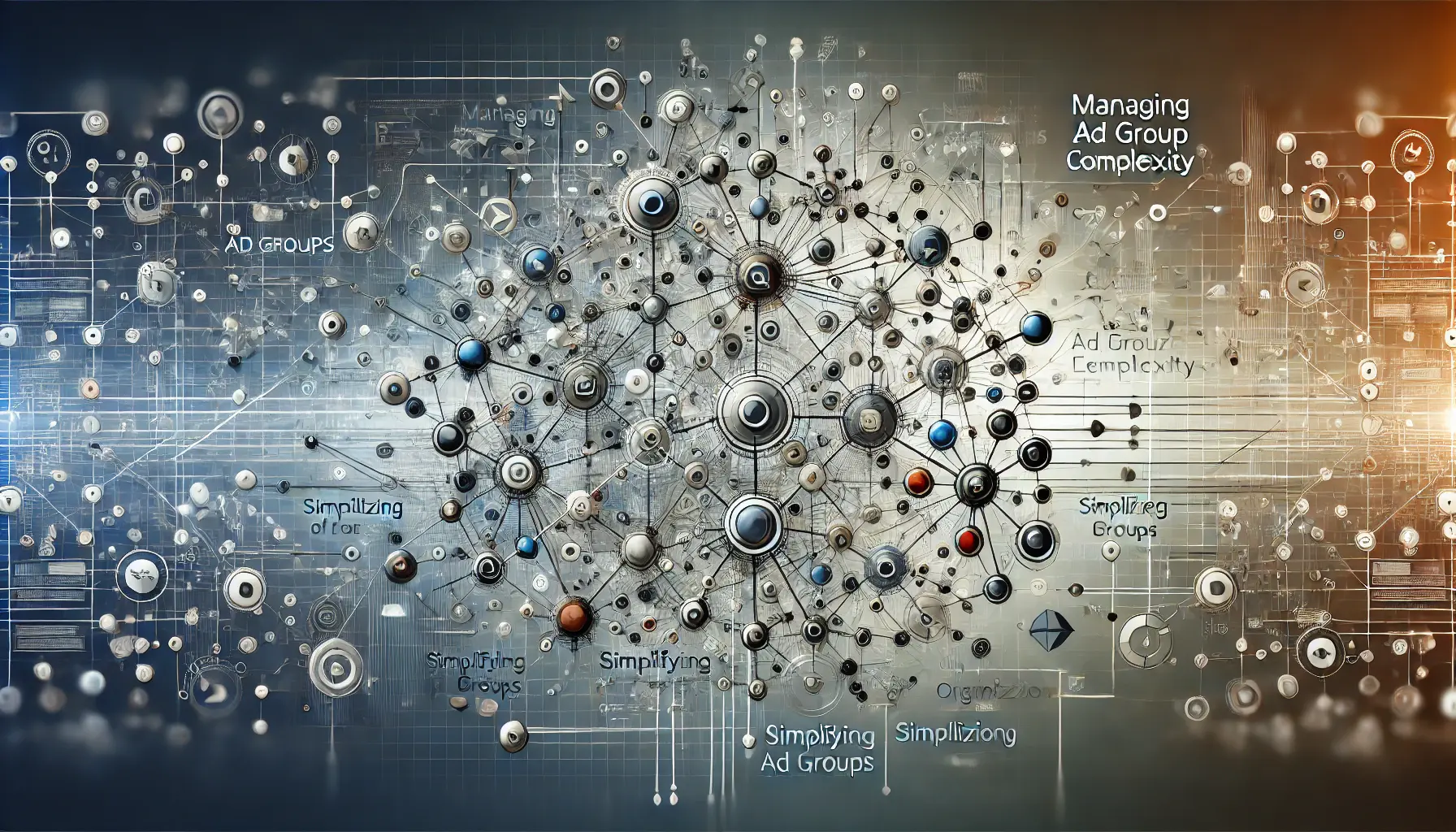 Abstract representation of managing complexity in ad group organization