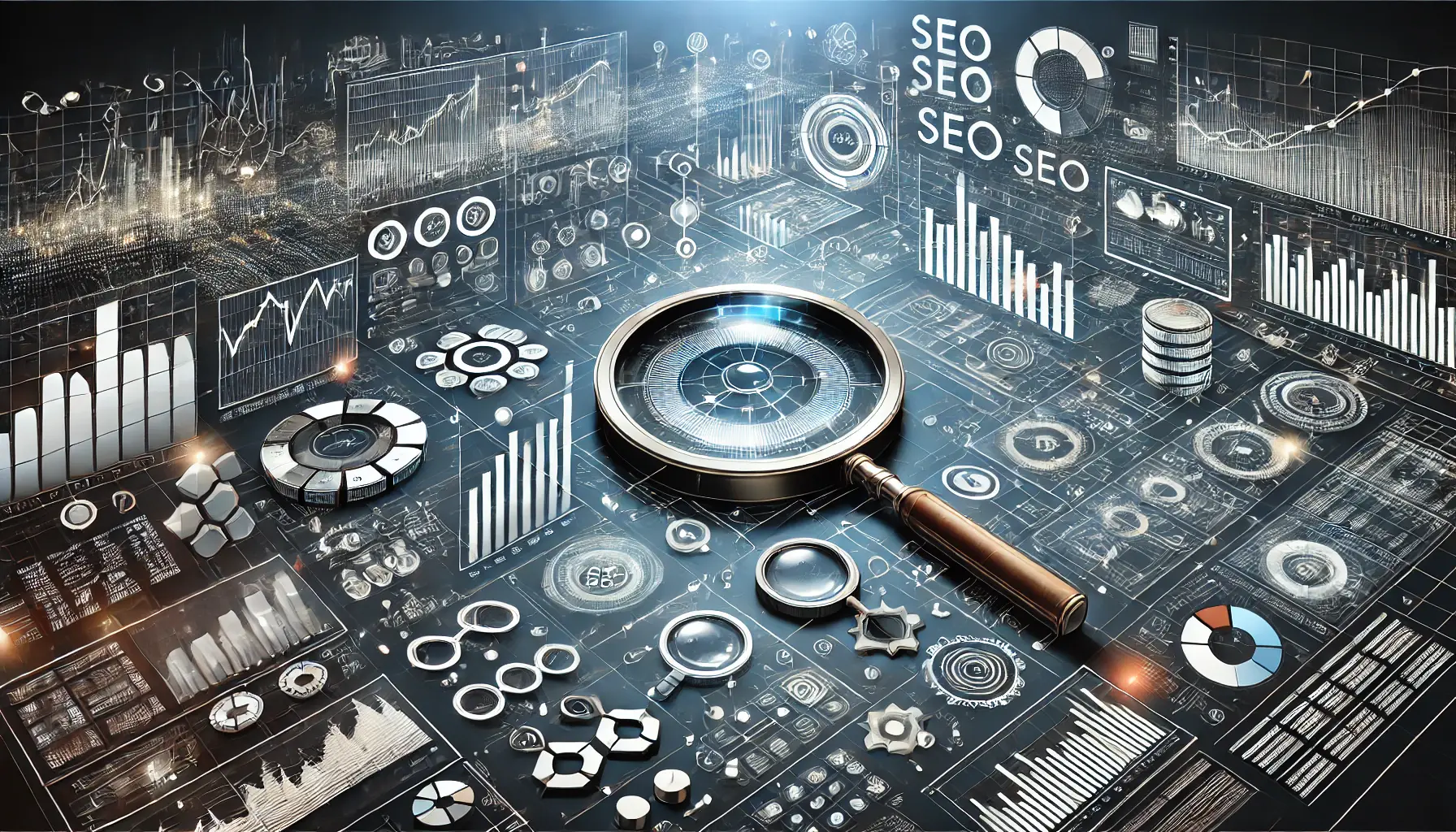 A modern representation of monitoring and analyzing Naver SEO results, featuring data charts, graphs, and analytics dashboards symbolizing performance tracking.