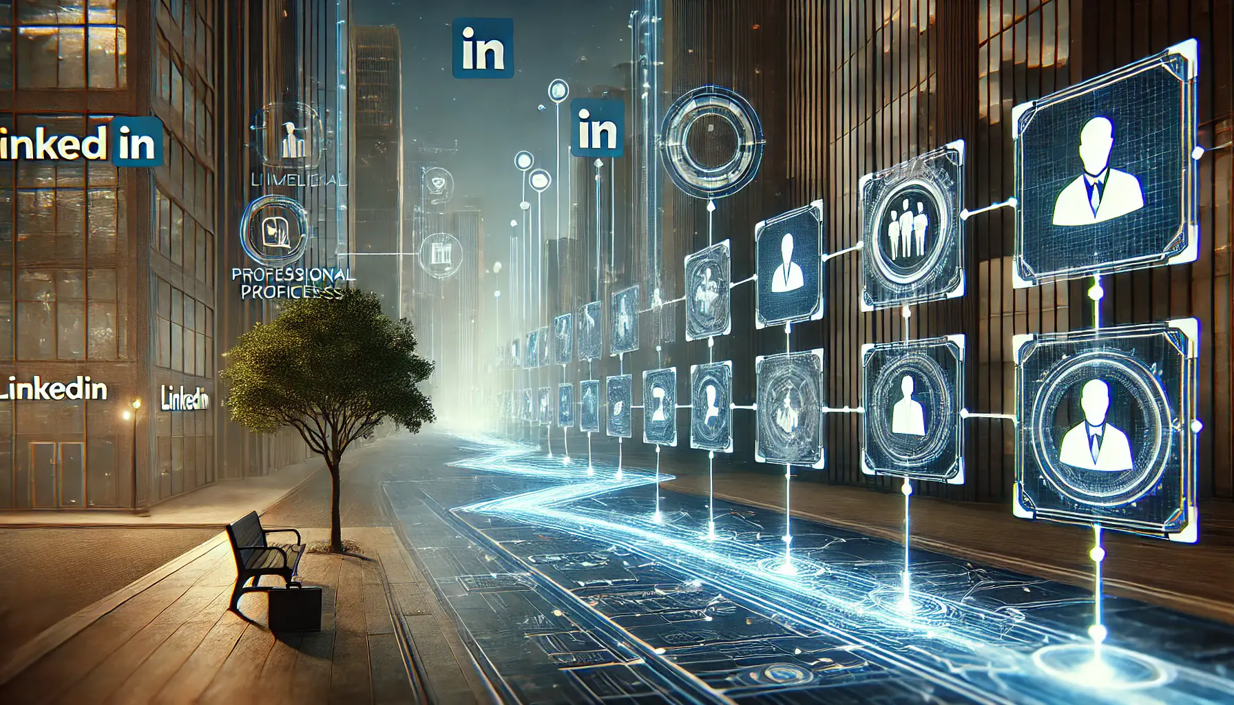 A visual representation of a professional timeline with key milestones and achievements highlighted in a modern digital environment.