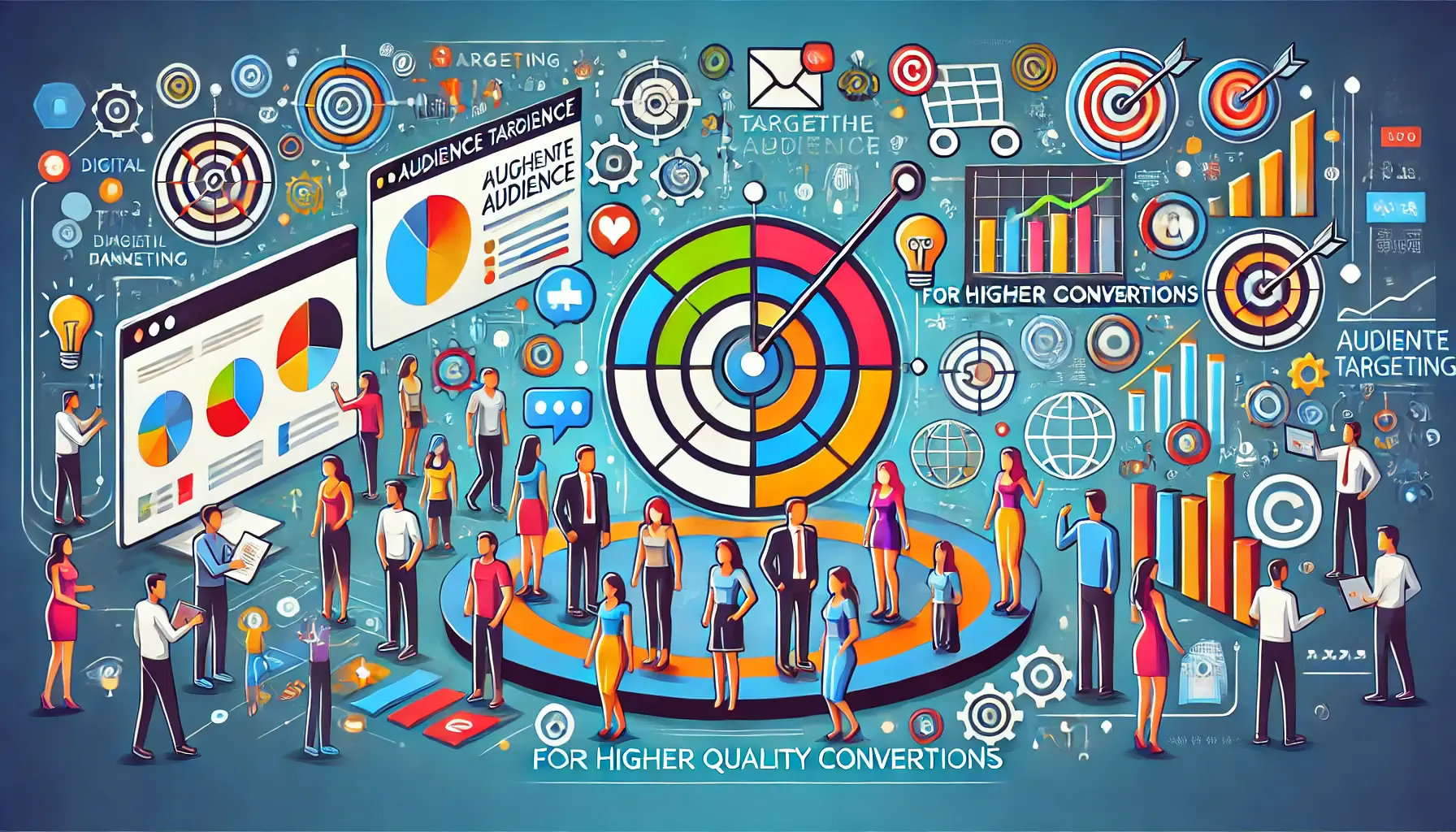 An illustration showing the process of targeting the right audience for improved conversions.