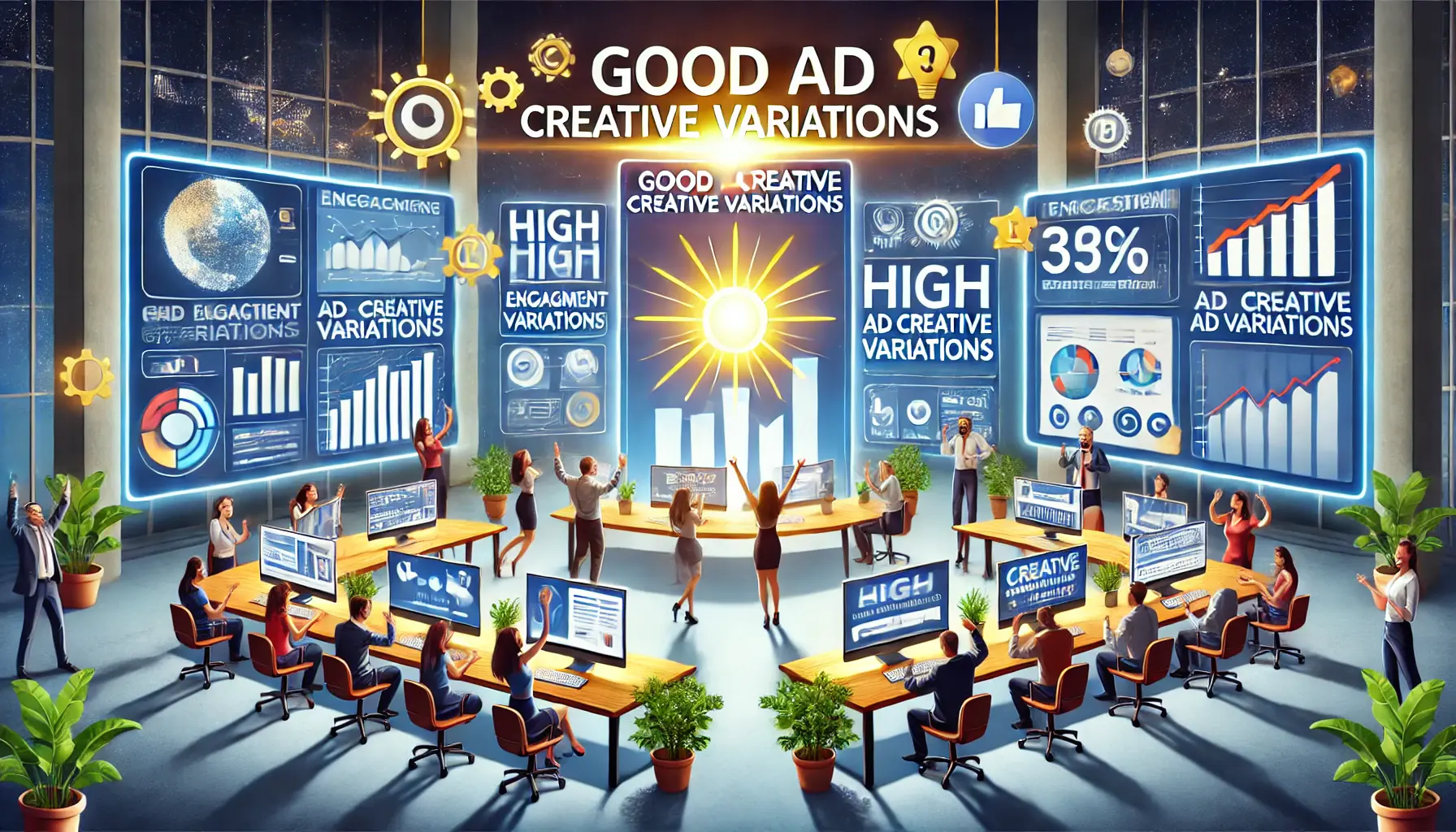 A visual representation of the power of good ad creative variations in digital marketing.