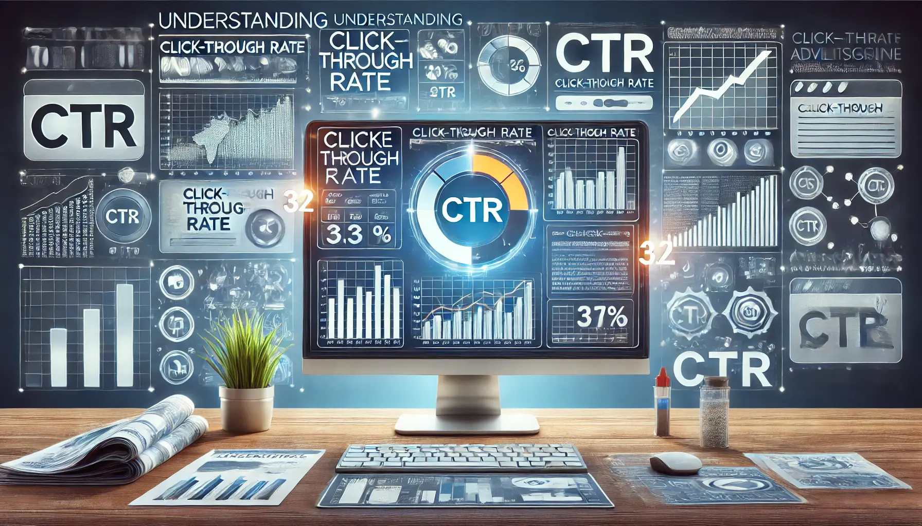 A visual representation of understanding the role of click-through rate (CTR) in digital marketing.