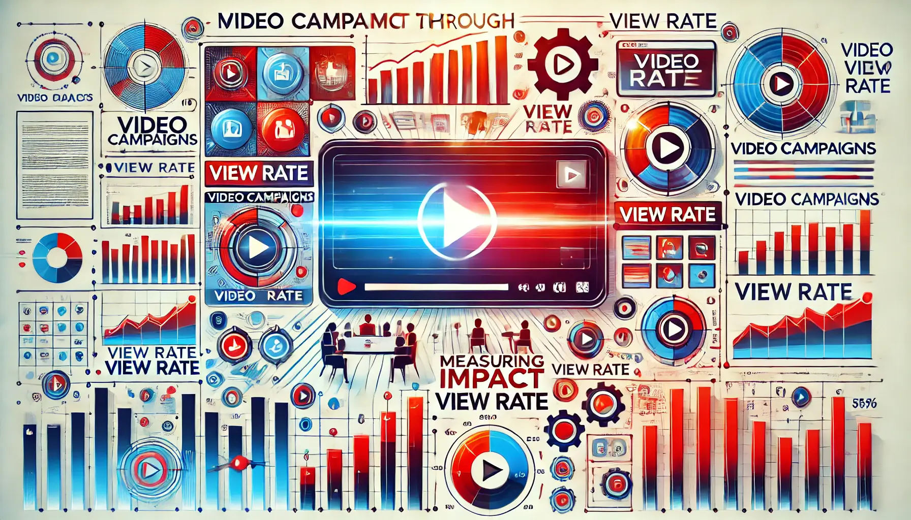 A visual representation of video campaigns in digital marketing, illustrating user interactions and engagement metrics.