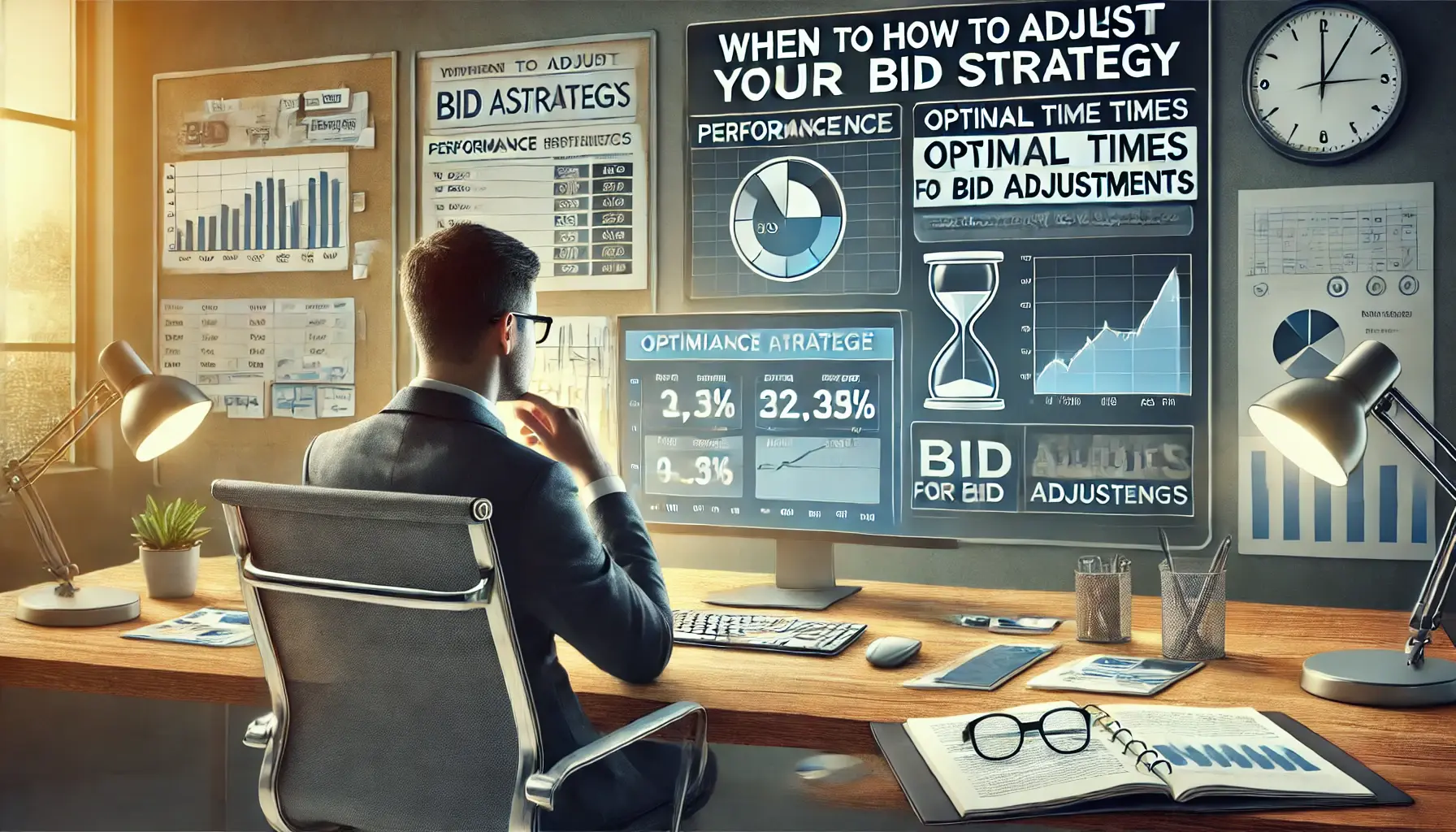 A digital marketing analyst reviewing performance data for bid strategy adjustments.