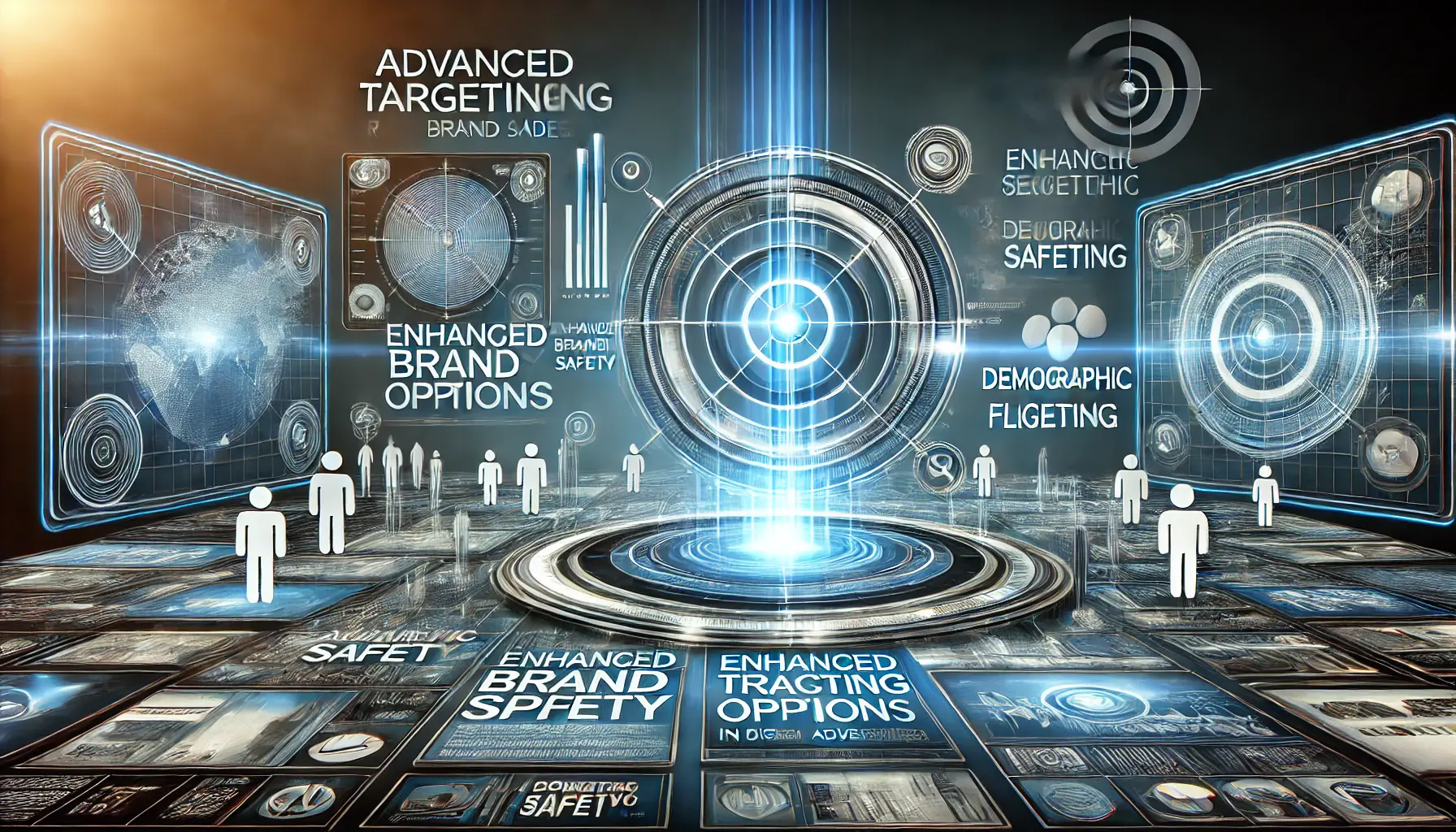 A high-tech digital environment representing advanced targeting options in advertising.