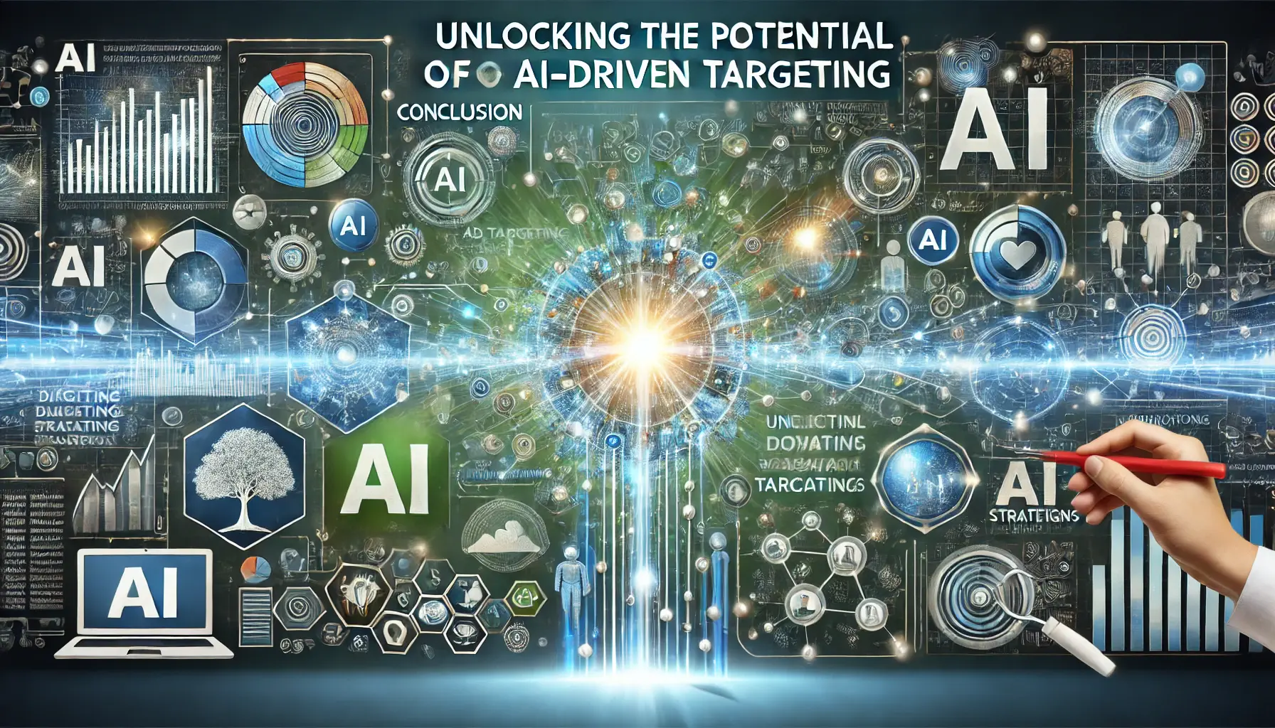 A visual representation of unlocking the full potential of AI-driven targeting, showcasing optimized ad targeting and digital marketing success.