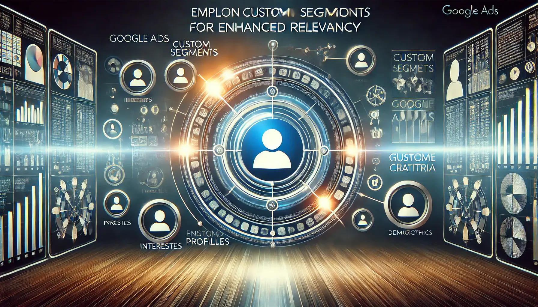 Abstract image showing a digital interface with custom audience segments based on interests, behaviors, and demographics.