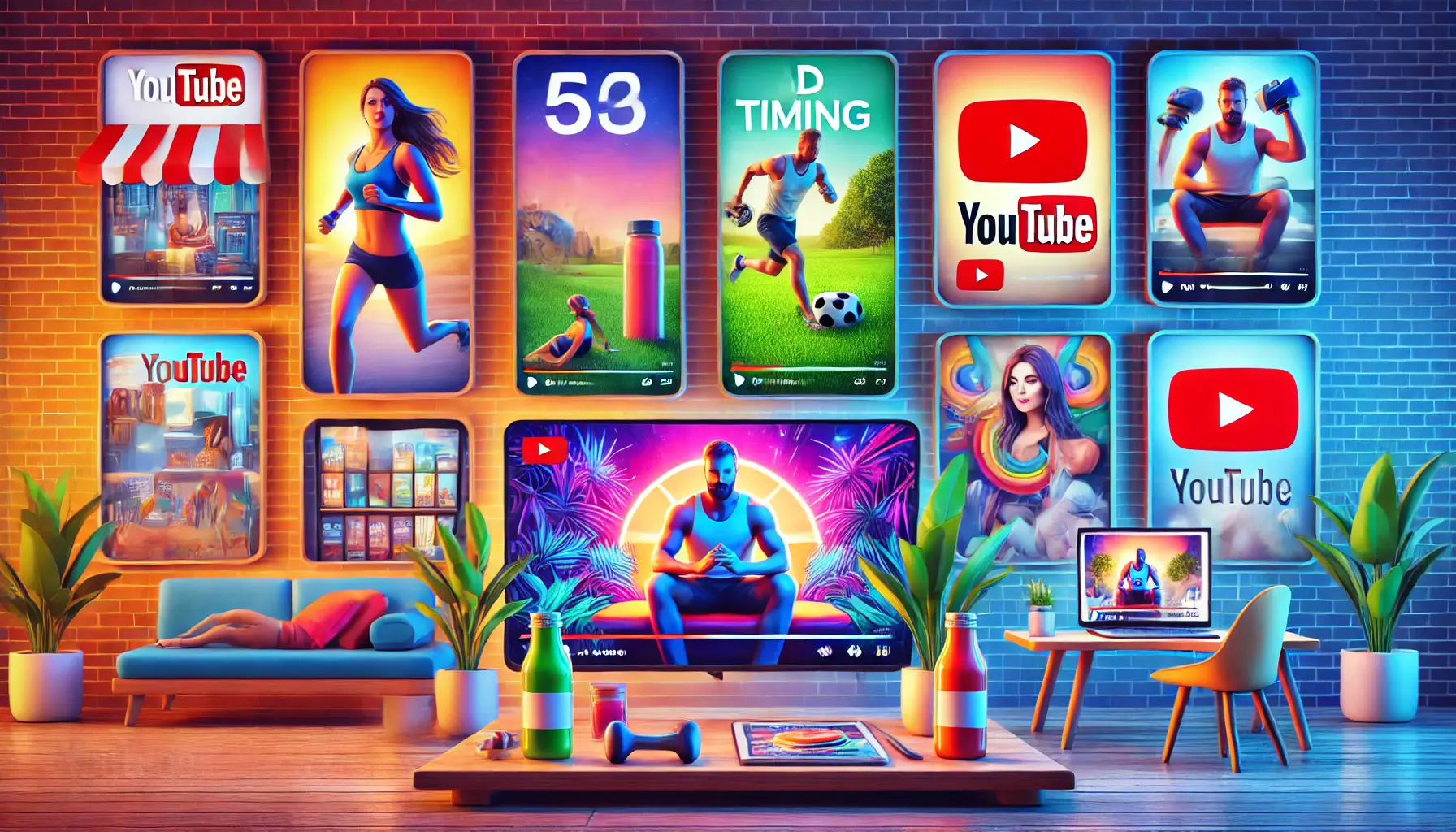 A multi-panel display showcasing successful ad timing strategies: a fitness ad on a smartphone in the morning, a gaming ad on a laptop in the evening, and a beauty ad on a tablet during a weekend afternoon.