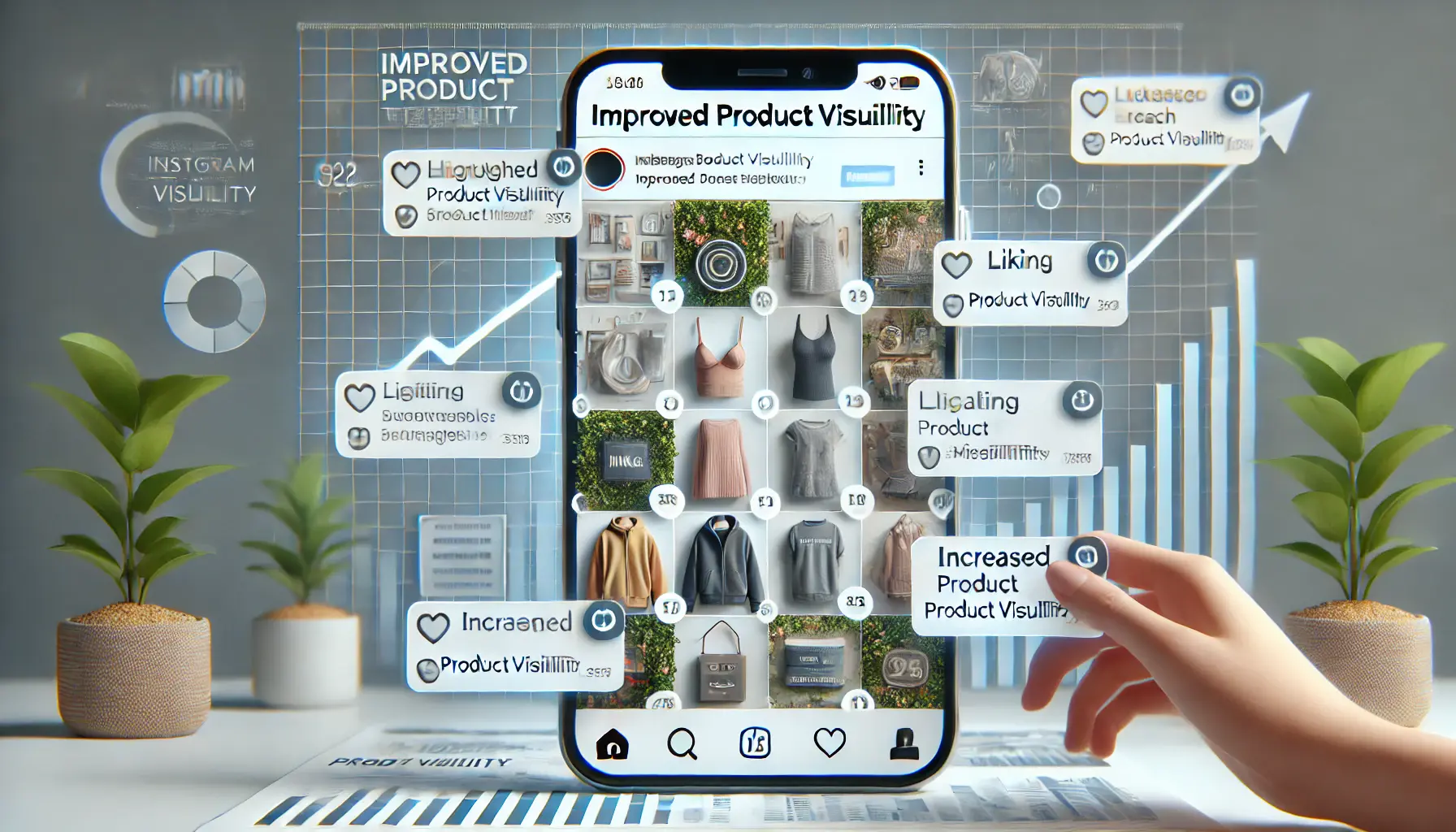 An Instagram explore page filled with posts showcasing shoppable tags on various products like clothing and gadgets.