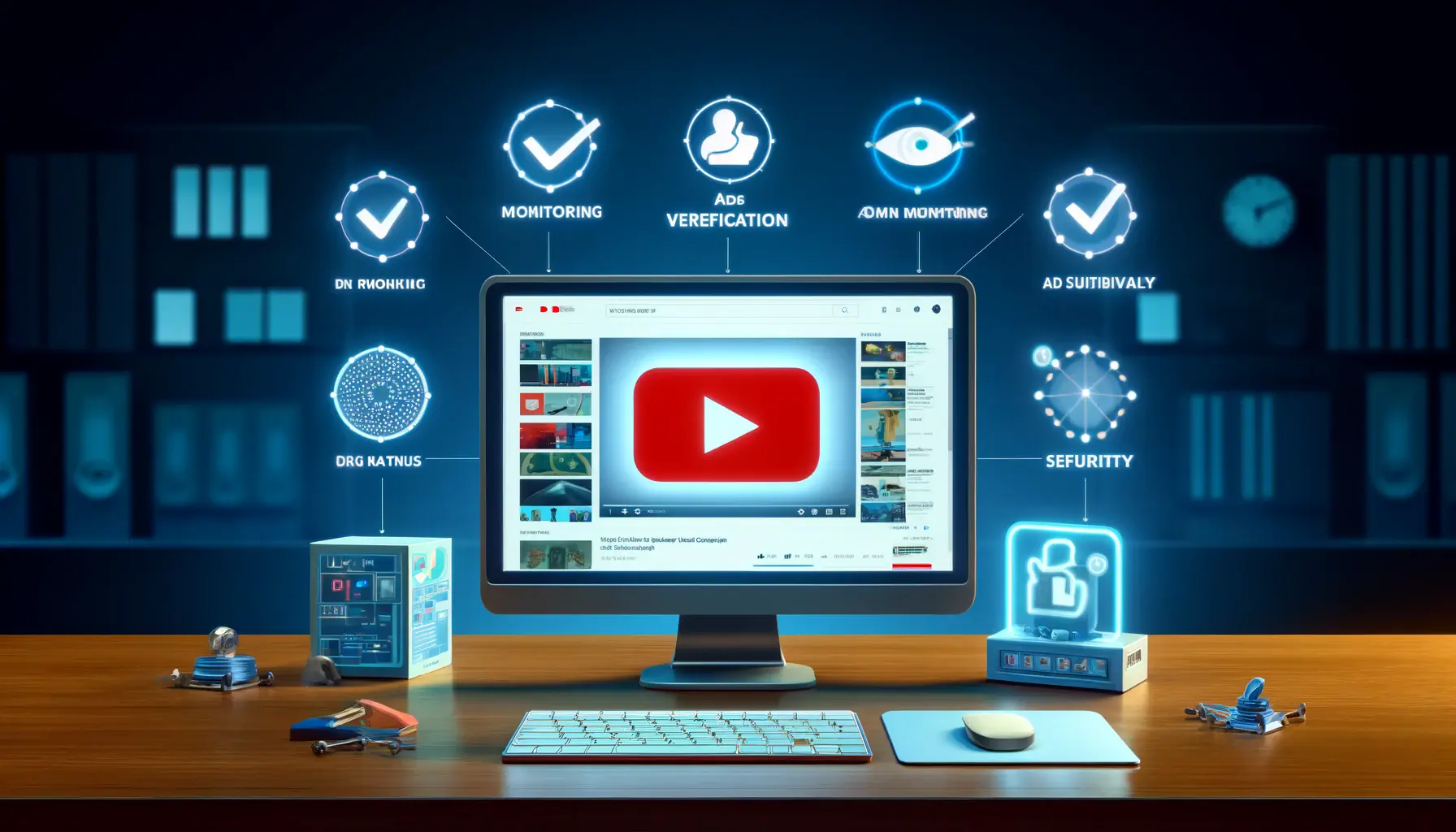 A digital workspace illustrating the integration of verification tools into YouTube campaigns.