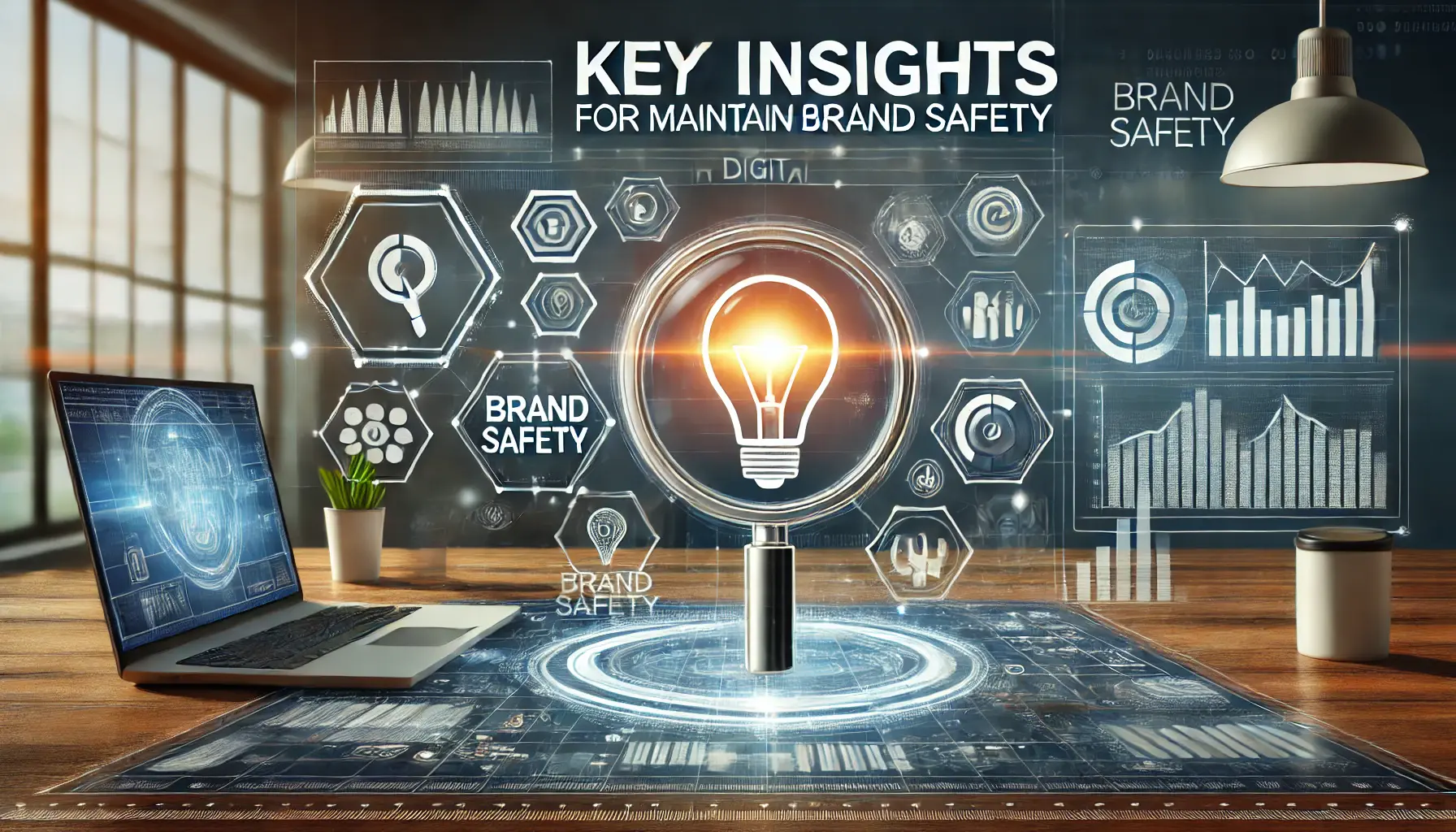 A digital workspace symbolizing key insights for maintaining brand safety in digital advertising.