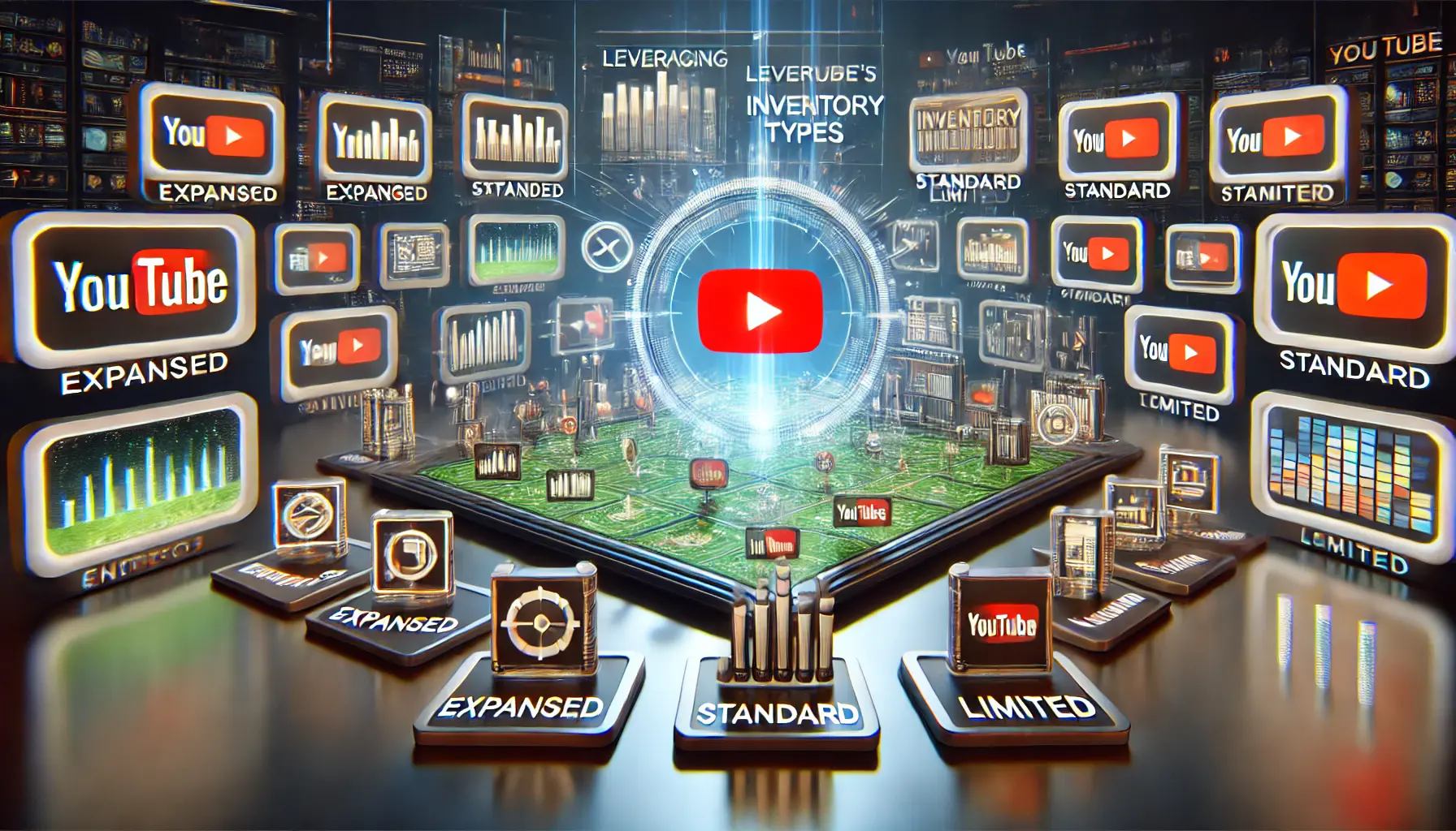 A digital environment depicting YouTube inventory types for suitability in advertising.