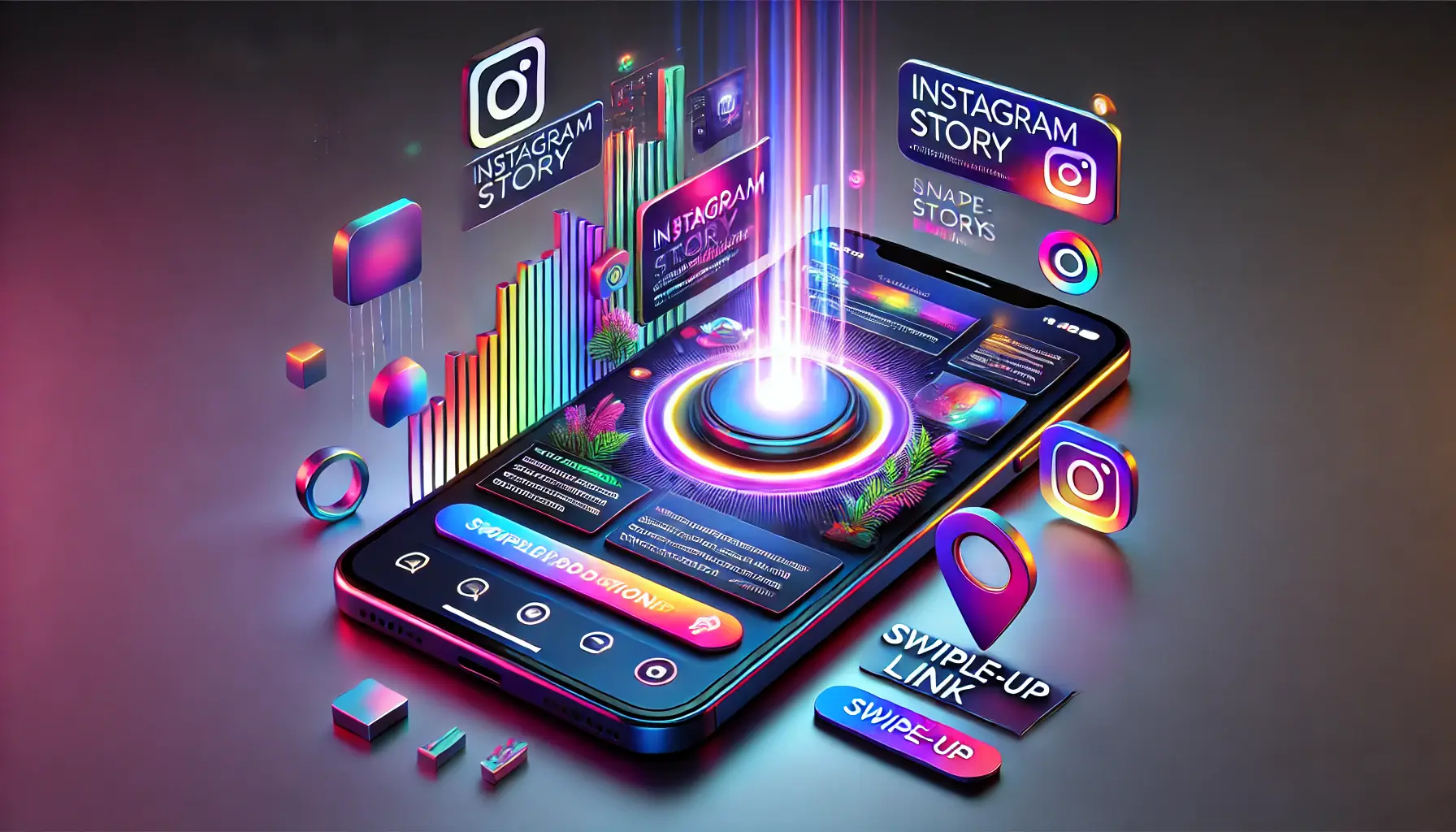 An Instagram story featuring a product showcase, call-to-action sticker, and swipe-up link, demonstrating marketing potential and engagement.