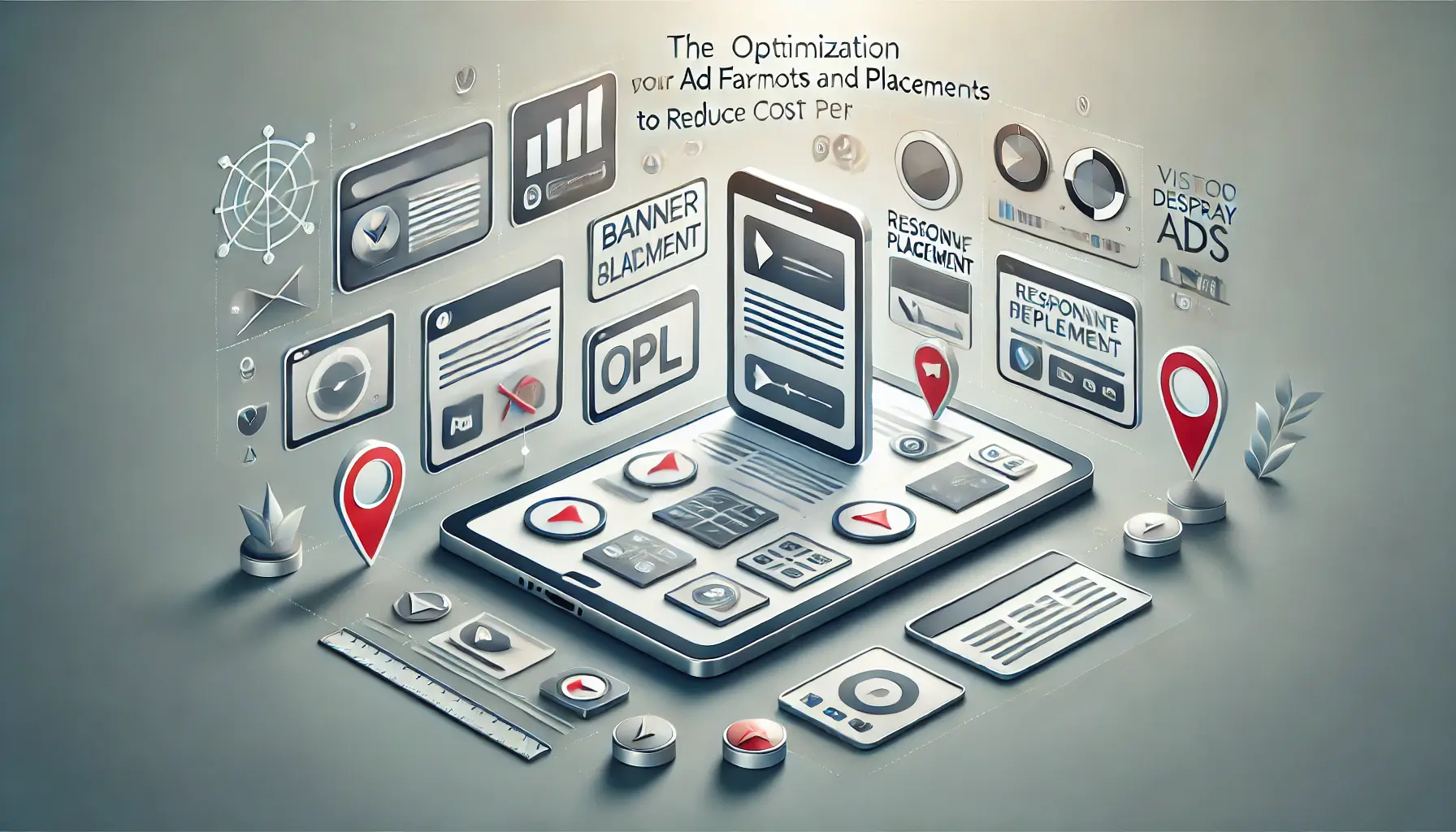 An image representing the optimization of ad formats and placements in digital advertising to reduce Cost Per Lead.