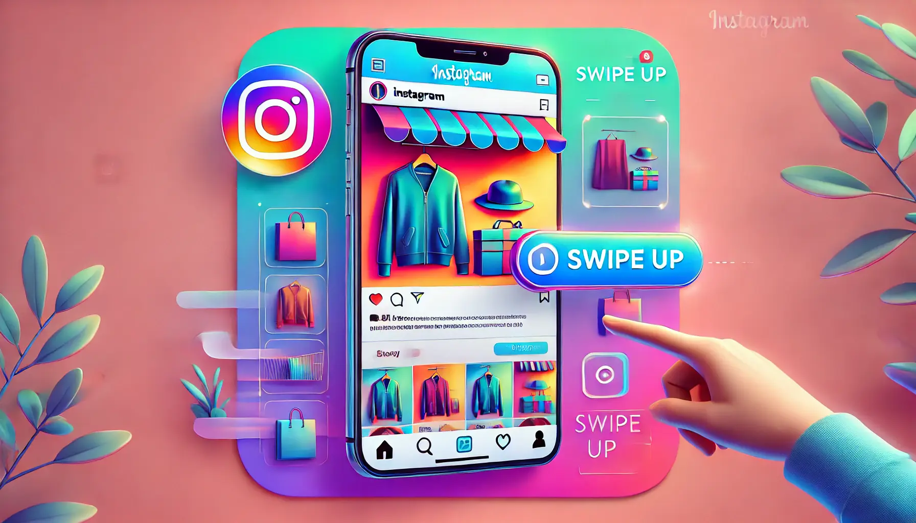 An Instagram story showcasing a product with a swipe-up interaction leading to a shopping page, highlighting marketing and e-commerce.