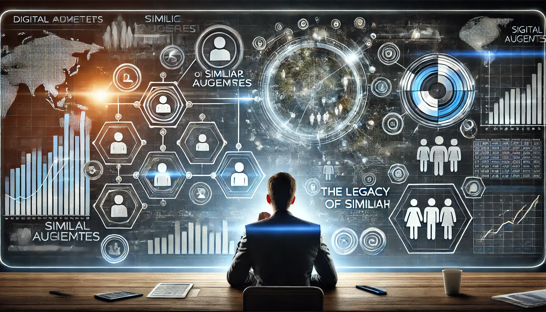 An image representing the legacy of Similar Audiences in digital advertising, showing data flows and audience segmentation icons.