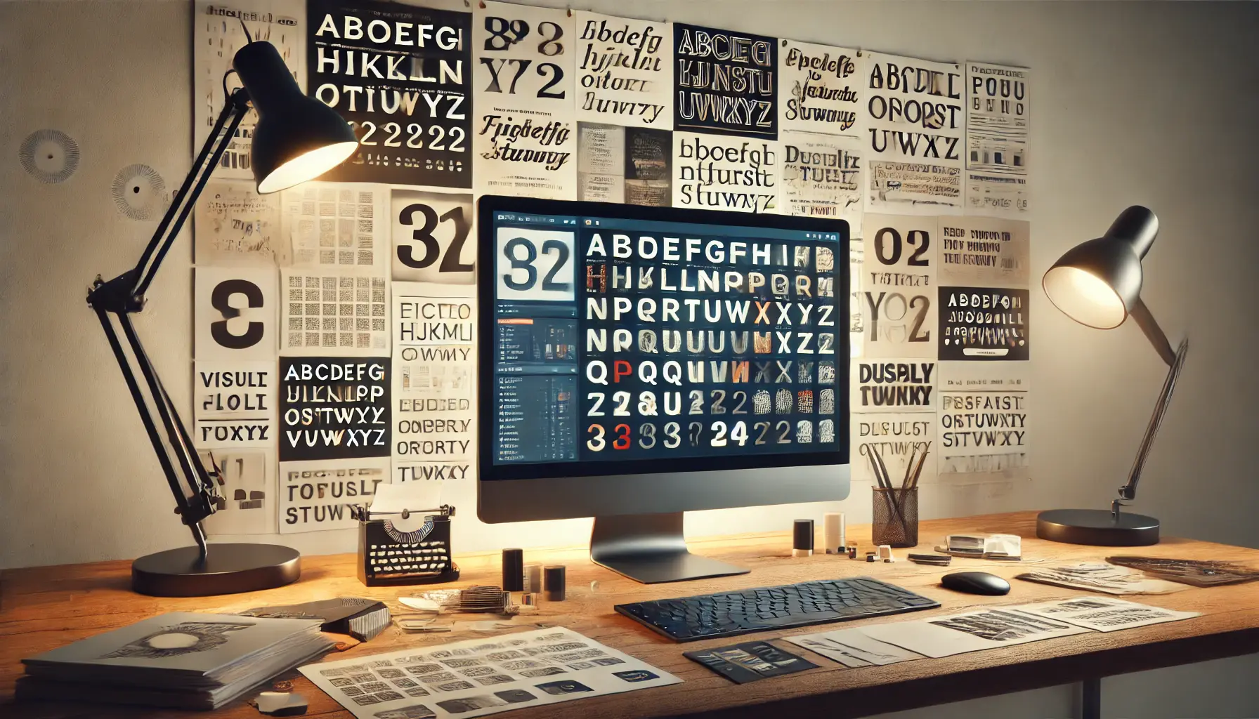 A digital workspace showing various font pairings and typography samples, showcasing the role of fonts in conveying a narrative.