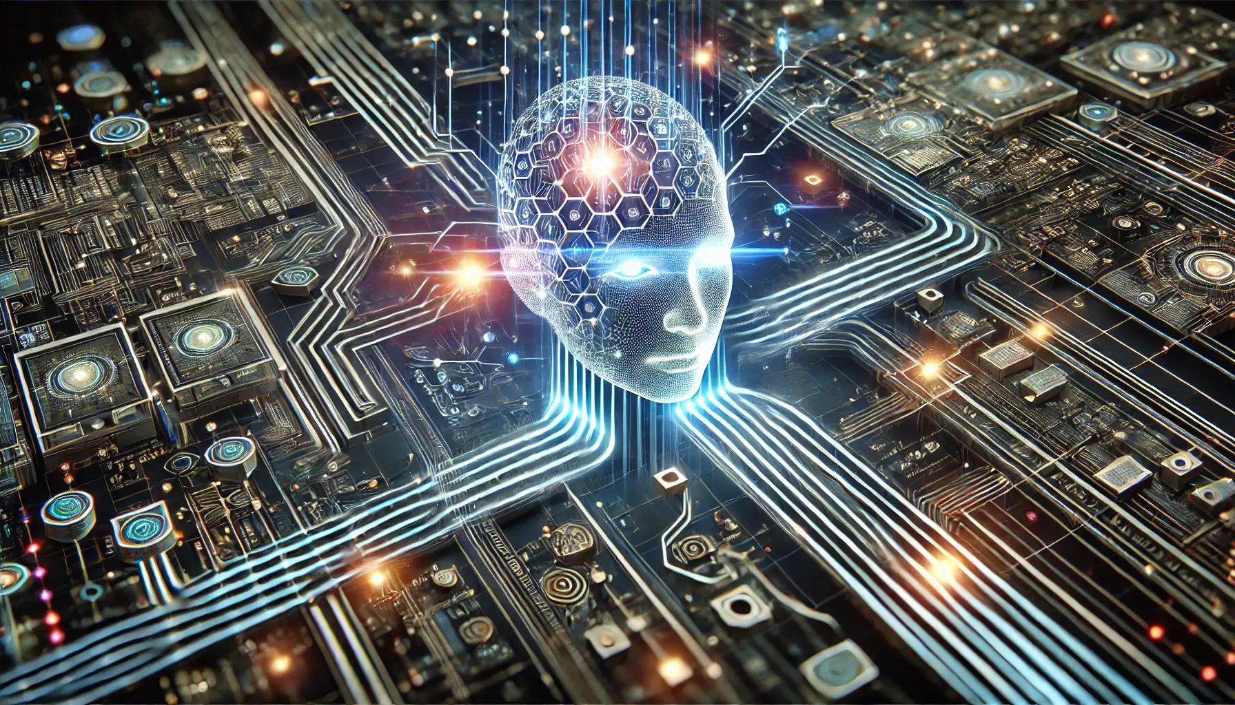 A conceptual image representing enhanced reasoning capability in AI, featuring an advanced neural network with complex data pathways and glowing connections.