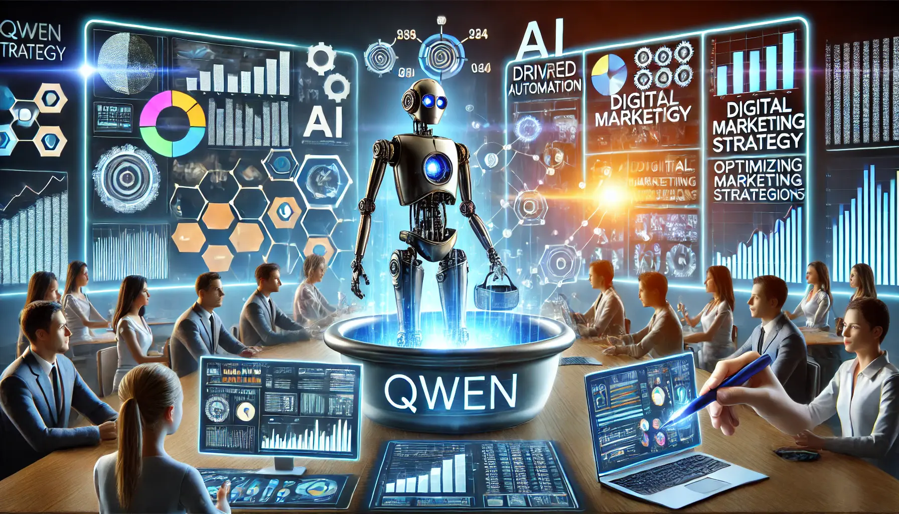 AI-driven digital marketing strategy powered by Qwen, optimizing campaigns with customer data analysis, engagement metrics, and ad performance.