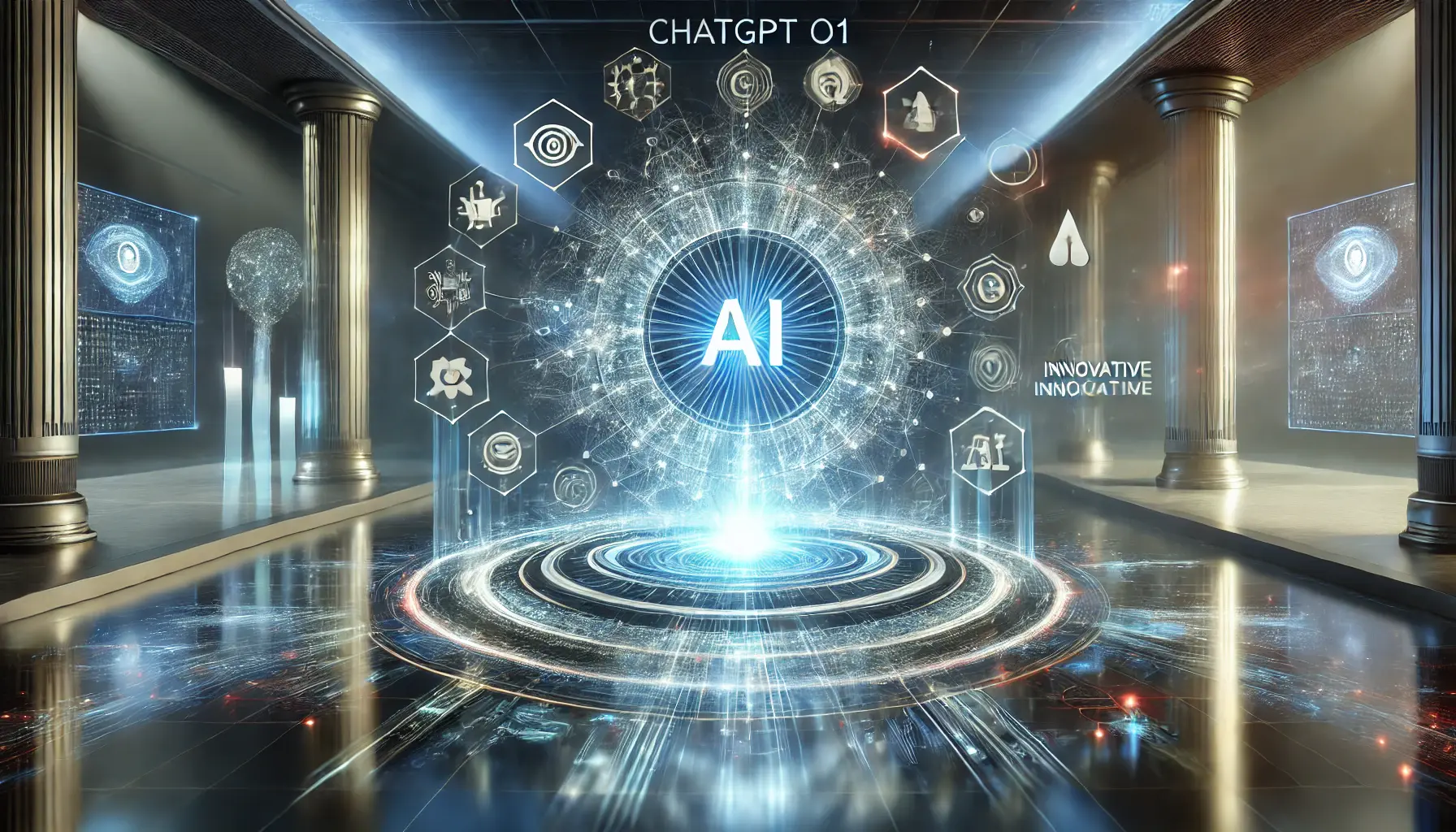 A futuristic, dynamic representation of ChatGPT o1’s role in shaping the future of AI.