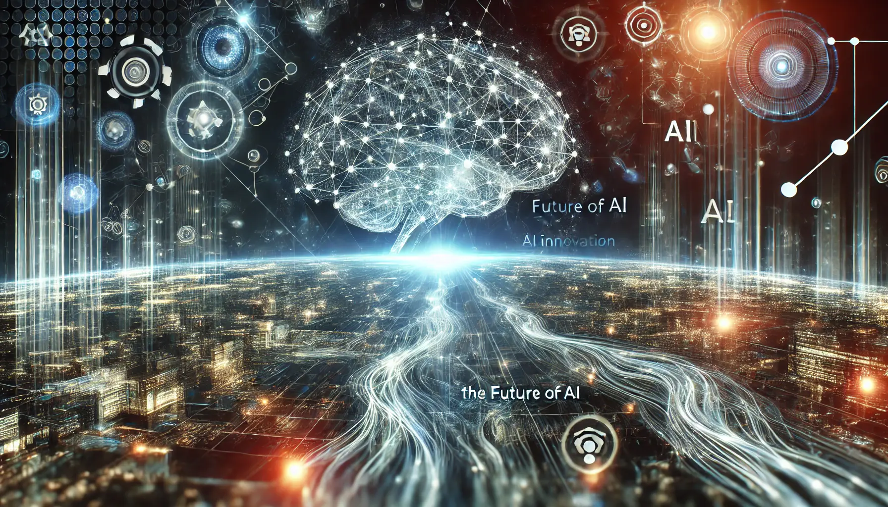 A futuristic digital representation of Qwen’s evolution in AI innovation, showcasing a neural network expanding with new capabilities.